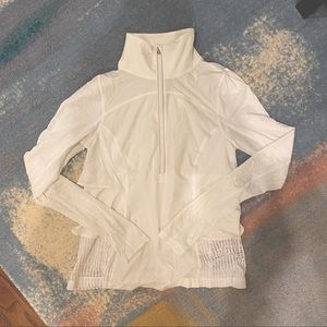 Lululemon White Pullover with Zipper